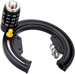 UPPVTE Accessories UPPVTE Bicycle Lock, Anti-Theft Lock 4-Digit Combination Lock Mountain Bike Fixed Anti-Shear Ring Lock Shared Bicycle Password Lock Cycling Locks (Color : Black, Size : 13 * 13cm)