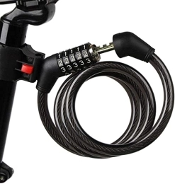 UPPVTE Accessories UPPVTE Bicycle Lock, Anti-Theft Password Bicycle Locks Cable Mini Zinc Alloy Cable Lock Mountain Bike Lock Motorcycle Electric Bicycle Lock Cycling Locks (Color : Black, Size : 120mm)