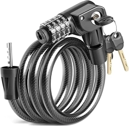 UPPVTE Bike Lock UPPVTE Bicycle Lock with Night Vision Light, Motorcycle Lock / Chain Lock Password Key Double-Open Design Portable Lock Electric Bike Cycling Locks (Color : Black, Size : 100cm)