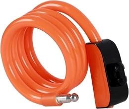 UPPVTE Bike Lock UPPVTE Bicycle Steel Cable Key Lock, Portable Mountain Bike 110cm PVC Wrapped Self-Winding Anti-Theft Motorcycle Lock 11mm Steel Cable Cycling Locks (Color : Orange)