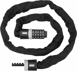 UPPVTE Bike Lock UPPVTE Bike Chain Lock, Anti-Theft Bicycle Chain Lock 3.94 FT 5-Digit Resettable Combination for Bicycles Motorcycles Gates Fences Cycling Locks (Color : Black, Size : 120cm)
