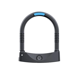 UPPVTE Accessories UPPVTE Bike Fingerprint Lock, USB Charging IP67 Waterproof 100 Fingerprints Unlock Time 0.5 Seconds Safety For Bicycle Motorcycle Lock Cycling Locks (Color : Black, Size : XL)