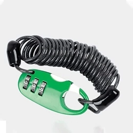 UPPVTE Accessories UPPVTE Bike Lock with Mounting Bracket, Diameter High Security Bicycle Lock, Digit Resettable Bike Locks with Combinations Lock Cable Cycling Locks (Color : Green, Size : 90cm)
