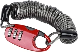 UPPVTE Accessories UPPVTE Bike Lock with Mounting Bracket, Diameter High Security Bicycle Lock, Digit Resettable Bike Locks with Combinations Lock Cable Cycling Locks (Color : Red, Size : 90cm)