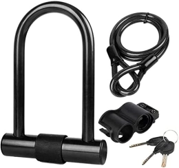 UPPVTE Accessories UPPVTE Bike U Lock, U Shape Lock Heavy Duty Security Bicycle Motorcycle Anti-Theft Lock for Motorcycle and Mountain Bike Cycling Locks (Color : Black, Size : 14 * 7.3cm)