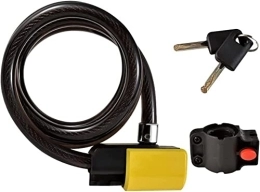 UPPVTE Accessories UPPVTE Cable Lock Bicycle Lock, with 2 Keys C-Level Lock Core Portable Self-Winding Mountain Bike Car Lock Environmentally Friendly PVC Cycling Locks (Color : Yellow, Size : 120cm / 47.2in)
