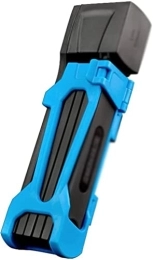 UPPVTE Accessories UPPVTE Road Bike Foldable Lock, Bicycle Lock Bracket Compact Light Weight Mini Lock Alloy Steel Lock Anti-theft Car Lock Cycling Locks (Color : Blue, Size : 18x4.9x3.1cm)