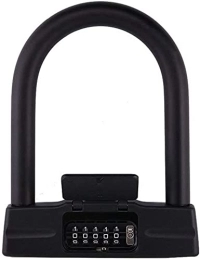 UPPVTE Bike Lock UPPVTE Security Steel Chain Lock, 5-Digit Bicycle Bike Combination U-Lock Bike Heavy Duty Bicycle Motorcycle Cycling Scooter Cycling Locks (Color : Black, Size : 22 * 17cm)