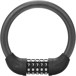 UPPVTE Accessories UPPVTE Steel Cable Bicycle Lock, Anti-Theft Mountain 5 Digit Password Motorcycle Lock, Portable Loop Bicycle Accessories and Equipment Cycling Locks (Color : Black, Size : 400mm)