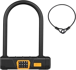 UPPVTE Bike Lock UPPVTE U-Shaped Password Lock, Bicycle Padlock Bike Five-Digit Password Lock Resettable Security Lock Password For Bike Motorcycle Cycling Locks (Color : Black, Size : 25 * 18cm)