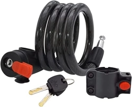 UPPVTE Bike Lock UPPVTE Ultra-Long Portable Bicycle Lock, Self-Winding Steel Cable Motorcycle Mountain Bike Anti-Theft Chain Lock Anti-theft Chain Cycling Locks (Color : Black, Size : 120cm)