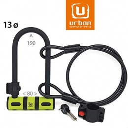urban UR80150B Anti-Theft Pack U Lock 80 x 150 Cable 120 cm Bicycle Stand