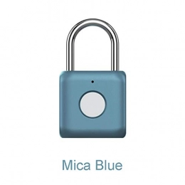 Hokaime Bike Lock USB Rechargeable Smart Keyless Electronic Fingerprint Lock Home Anti-theft Safety Security Lock Door Luggage Case Lock, Mica Blue