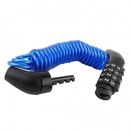 WBDZ Accessories WBDZ Secure Lock Bike Chain Lock, Cable is Wrapped in Pvc Prevent Scratching Helmet or Car Body the Length of Steel Cable Can Be Stretched Up to 1500mm, Blue