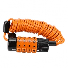 Wbestexercises 1.2m 4 Digits Alloy Steel Lock Resettable Combination Lock for Bike Suitcase(Orange)