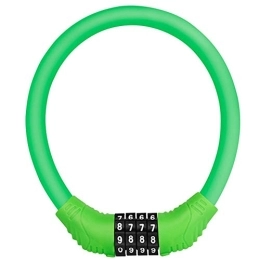WEMUR Accessories WEMUR Bike lock Portable Mountain Bike Four-digit Password Code Cycling Mini Zinc Alloy Universal Bicycle Lock Anti Theft Security Ring Cable-green bicycle lock (Color : Green)