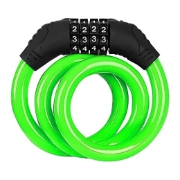 WENZI9DU Accessories WENZI9DU 1Pc Portable Bicycle Password Lock Mountain Road Bike Wheel Lock Flexible Anti-Theft Steel Wire Chain Password Fixed Code Lock (Color : Green Flexible)