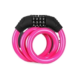 WENZI9DU Accessories WENZI9DU Portable 4 Digit Code Anti-Theft Bike Lock Stainless Steel Cable Bicycle Security Lock MTB Road Bike Cable Lock Bike Accessories (Color : Pink)