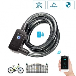 WERNG Bike Lock WERNG Bicycle Cable Lock, Bluetooth APP Fingerprint Identification Lock, 15 Fingerprint Storage And 1 Second Unlock, IP65 Waterproof for Bicycle / Motorcycle / Door