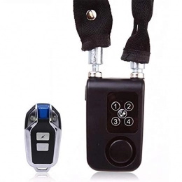 Wireless Remote Control Alarm Lock Electric Bicycle Motorcycle Password Steel Cable Steel Chain Electronic Anti-Theft Locking (Color : Black, Size : Free) JoinBuy.R