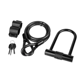 WJSW Accessories WJSW U shaped bike lock heavy duty bicycle lock shackle for outdoor cycling bicycle security (Black)