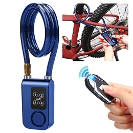 wsdcam Bike Lock Wsdcam Bike Lock Alarm with Remote Anti-Theft Vibration Alarm for Bicycle Motorcycle Door Gate Lock 110dB, 31.49 inch Cable Length, IP55 Waterproof Alarm Cable Lock