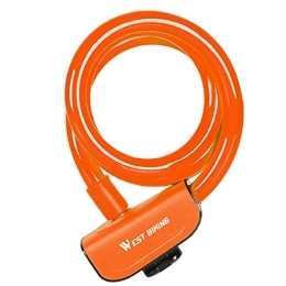 WSS Shoes Accessories WSS Shoes bicycle lock Anti-Theft Cable Bike Lock MTB Road Bike Motorcycle Bicycle Lock Bike Locker 0cm Length Bicycle Lock With Mount-black Bike lock (Color : Orange)