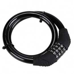 WSS Shoes Accessories WSS Shoes bicycle lock Bicycle Lock Combination Number Code Steel Anti-Theft Strong Security Bracket Chain Lock Bike Accessories-black Bike lock (Color : Black)