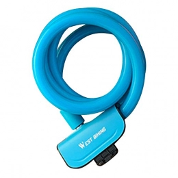 WSS Shoes Bike Lock WSS Shoes bicycle lock MTB Bike Lock Anti-theft Security Steel Cable Bicycle Locks Outdoor Anti-resistance Repairing Elements for-black Bike lock (Color : Blue)