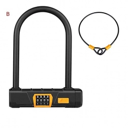 WSZMD Accessories WSZMD U lock Bike U Lock Digit Password Code Bicycle Cycling Anti-Theft Safety Steel Accessorie Multipurpose Lock For Bike Scooter Motorcycle，bike U Loc bike u lock (Color : Lock and steel cable)