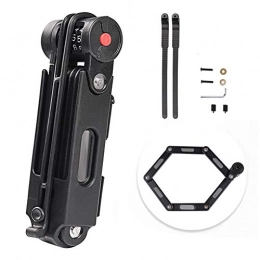 WWMH Accessories WWMH Folding Bike Lock, Password Bike Chain Lock, Heavy Duty Alloy Steel, Bicycle Foldable Lock with Mounting Bracket, Anti-Theft Strong Security Portable Folding, 80cm