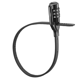 wwwl Accessories WWWL Bicycle Lock Bike Cable Lock Multi Stable Bicycle Helmet Lock Password Cycling Lock For MTB Road Bike (Color : Black)