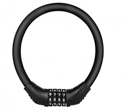 wwwl Accessories WWWL Bicycle Lock Portable Mountain Bike Lock Anti-Theft Password Ring Lock Fixed 4 Digit Code Combination Bicycle Security Lock Bicycle Equipment (Color : Black)