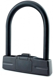 WXFCAS Bike Lock WXFCAS Anti-cut bicycle lock Aluminum padlock U-shaped padlock Bicycle lock Padlock with cable Bicycle lock for bicycle Electric motorcycle (Color : Black, Size : One Size)