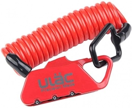 WXFCAS Accessories WXFCAS Bicycle Lock Bike Lock, Mini Portable Anti-theft Bicycle Lock Cable Lock Travel Luggage Lock Helmet Lock, Red, (Color : Red)