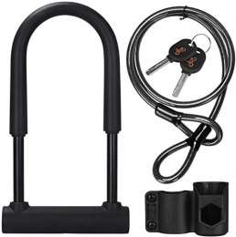 Wz Bike Lock WZ Bike Lock Bicycle U Lock, Anti-Cut D Lock Bicycle Lock With 1.2m Flex Cable And Mounting Bracket, High Security For Bicycle, E-Sctooer And Motocycles