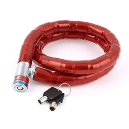  Accessories X-DREE Red 3.3Ft Length Bike Bicycle Cycling Security Spiral Cable Lock w 2 Keys(Rojo 3.3 pies de longitud Bicicleta Ciclismo Seguridad Bloqueo de Cable en Espiral con 2 teclas