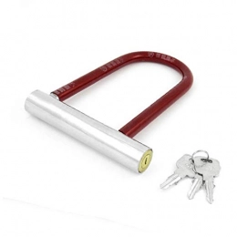  Bike Lock X-DREE Red Plastic Coated Metal U Style Bicycle Security Lock w 3 Keys(cerradur de seguridad de Bicicleta Estilo 'U' de Metal recubierto de plástico Rojo con 3 llaves