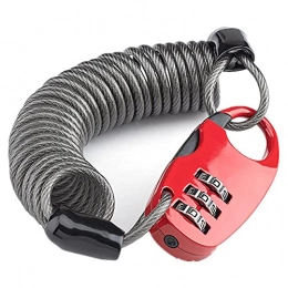 XIEZI Accessories XIEZI Bicycle Bassword Lock Steel Cable Lock / Bicycle Helmet Lock Password Lock / Electric Car Motorcycle Anti-Theft Lock / Portable Steel Wire Lock-Red