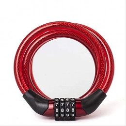 XIEZI Bike Lock XIEZI Bicycle Lock Advanced Anti-Theft Bicycle Lock Coiled Combination Cable Bike Lock Dia.6X1200Mm(L) & 8X1200Mm(L) Red Color Mini Bicycle Lock Security Bicycle