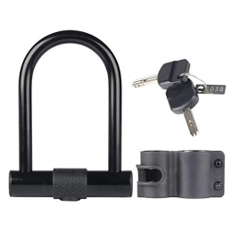 XIEZI Accessories XIEZI Bicycle Lock Bike U Lock with Free Lock Mount and 2 Keys, Heavy Duty Chain Lock Hardened Steel, Anti-Drill, Portable, for Bikes and Motorcycle and Scooter.
