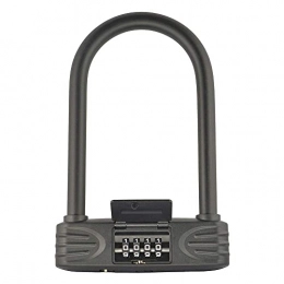 XIEZI Accessories XIEZI Bicycle Lock U-Type Password Lock Car Lock Bicycle Motorcycle Electric Car Anti-Theft Password Lock (Color : Black)