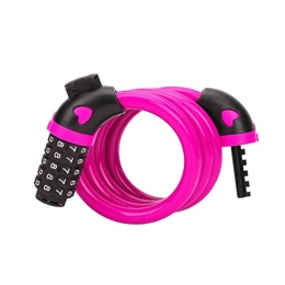 XINGYA Accessories XINGYA 0.65m-1.8m Bicycle Lock Security Code Lock Mountain Bike Cycling 4-5 Digit Password Combination Steel Cable Locks Anti Theft (Color : Rose(1.2m))