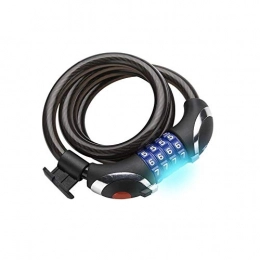 XinQing Bike Lock XinQing-Bicycle lock Bicycle Lock, with LED Night Light Lighting, Combination Lock, Mountain Bike Steel Cable Lock, High Security Chain Lock for Outdoor Bicycles and Other Items That Need to Be Fixed,