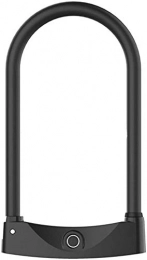 XinQing Accessories XinQing-Bicycle lock Bike Lock, Fingerprint Lock, USB Charging, IP67 Waterproof U Bike Lock, 100 Fingerprints, Unlock Time 0.5 Seconds, Safety, for Bicycle Outdoors, Black, XL