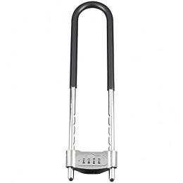 XMSIA Accessories XMSIA Bicycle Lock Glass Door Password U-shaped Lock 4 Digits Password Lock Bicycle Long U-shaped Lock Accessories Cycling Locks Anti-Theft (Color : Black, Size : 45x10cm)