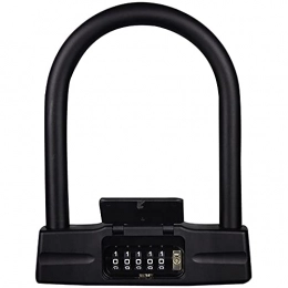 XMSIA Accessories XMSIA Bicycle Lock U Type Lock Motorcycle Lock Electric Car Lock Bicycle Password Lock Riding Accessories Cycling Locks Anti-Theft (Color : Black, Size : 16.8x22cm)