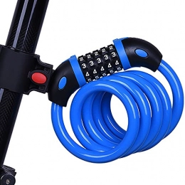 XMSIA Bike Lock XMSIA Bicycle Lock Universal Bicycle 5-digit Code Lock Bicycle Road Bike Lock Riding Equipment Cycling Locks Anti-Theft (Color : Blue, Size : 1.2x120cm)