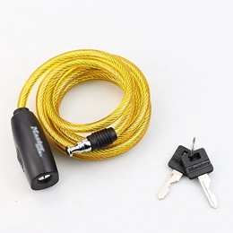 XWLAI Bike Lock XWLAI Bike Lock, Steel Cable Lock Portable Electric Car Helmet Lock Bicycle Lock Anti-theft, Suitable For Bicycles, Battery Cars, Motorcycles, Glass Doors (Color : Yellow)