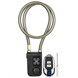 Xxw Bicycle Lock Electronic Remote Control Lock Anti-theft Security Wireless Remote Control Alarm Lock 4 Digits Anti-theft Lock (Color : Black)